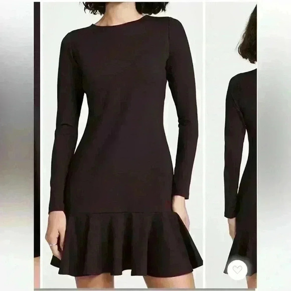 NWT- Revolve Susana Monaco Ruffle Bottom Long Sleeve Mini Dress Sz L- Cabernet - Picture 7 of 7
